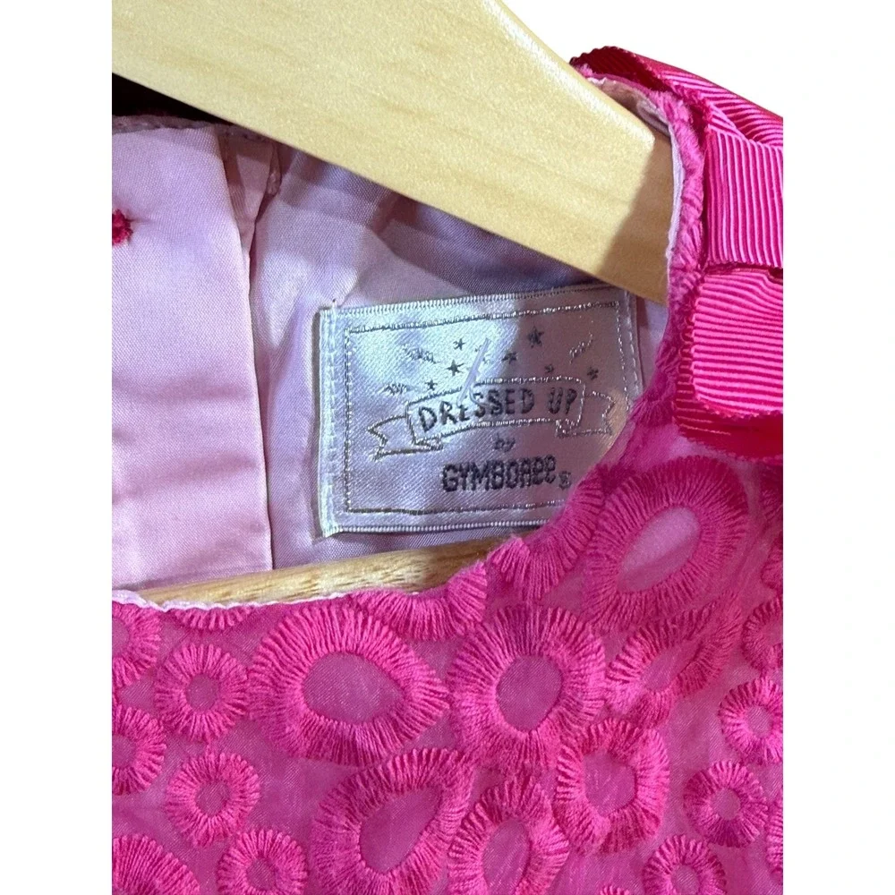 Gymboree Baby Girl Pink Eyelet Bow Dress 12-18M Sleeveless Special Occasion